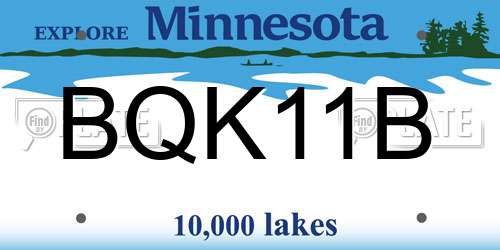 BQK11B Minnesota License Plate