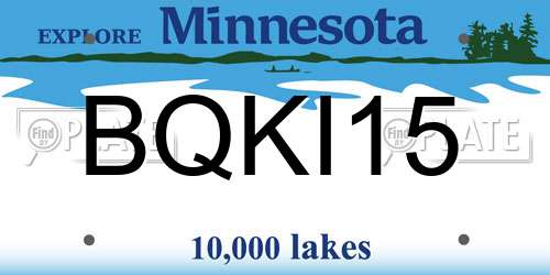BQKI15 Minnesota License Plate