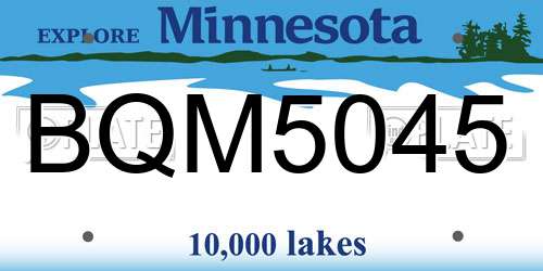 BQM5045 Minnesota License Plate