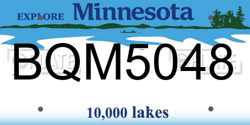BQM5048 Minnesota License Plate