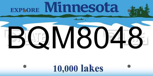 BQM8048 Minnesota License Plate
