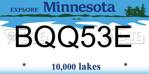 BQQ53E Minnesota License Plate