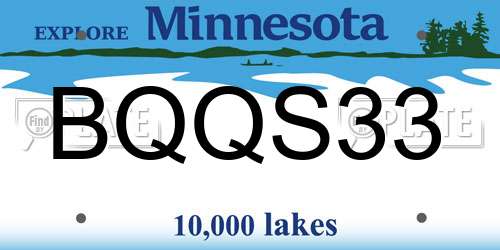 BQQS33 Minnesota License Plate