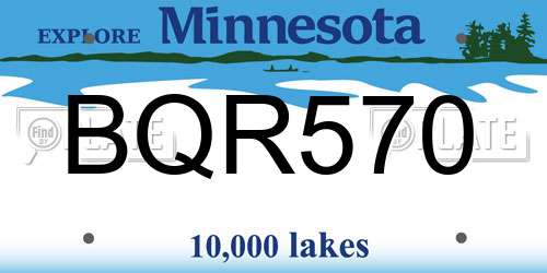 BQR570 Minnesota License Plate