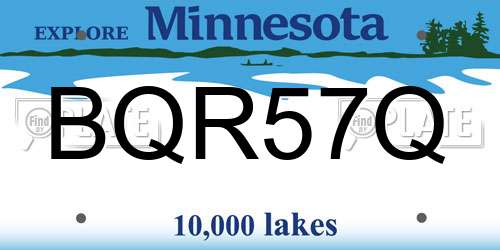BQR57Q Minnesota License Plate