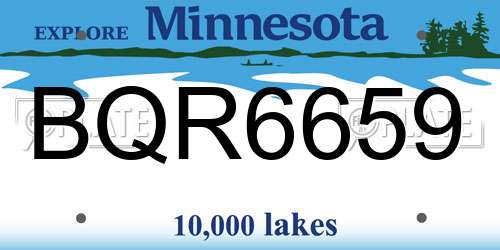 BQR6659 Minnesota License Plate