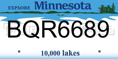 BQR6689 Minnesota License Plate