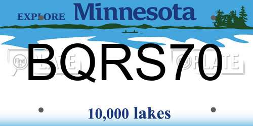 BQRS70 Minnesota License Plate
