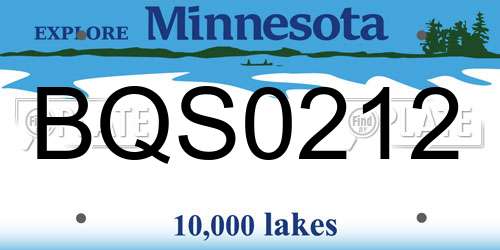 BQS0212 Minnesota License Plate