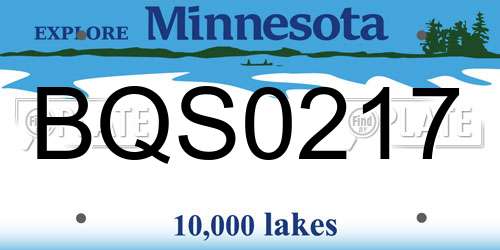 BQS0217 Minnesota License Plate