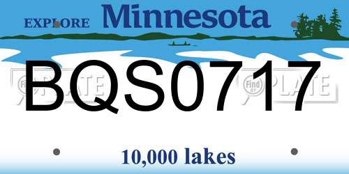 BQS0717 Minnesota License Plate