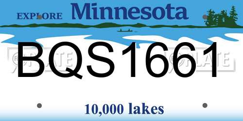 BQS1661 Minnesota License Plate