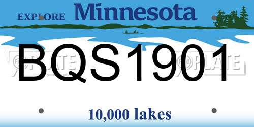BQS1901 Minnesota License Plate