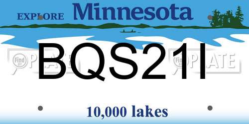 BQS21I Minnesota License Plate