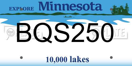 BQS250 Minnesota License Plate