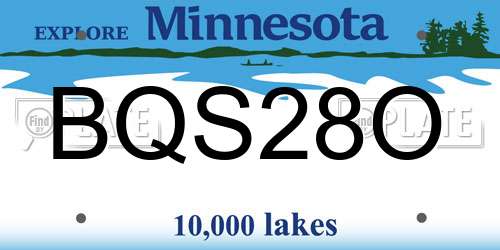 BQS28O Minnesota License Plate