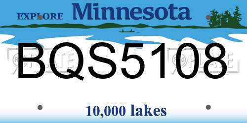 BQS5108 Minnesota License Plate