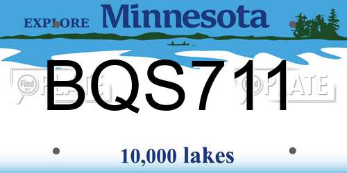BQS711 Minnesota License Plate