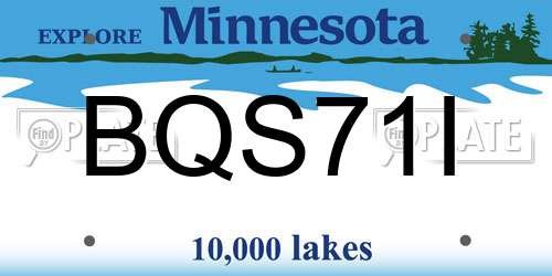 BQS71I Minnesota License Plate