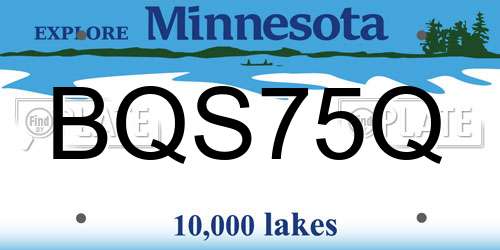 BQS75Q Minnesota License Plate