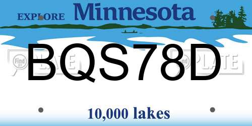 BQS78D Minnesota License Plate