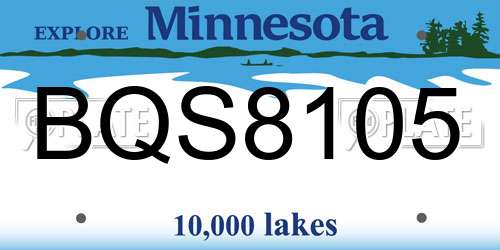 BQS8105 Minnesota License Plate