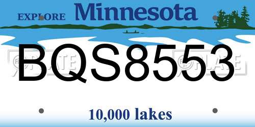 BQS8553 Minnesota License Plate