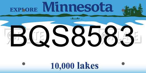 BQS8583 Minnesota License Plate