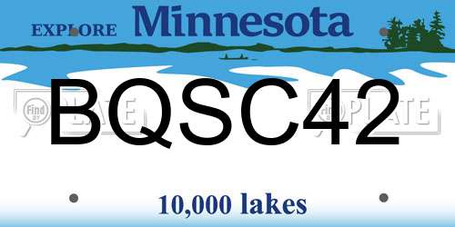 BQSC42 Minnesota License Plate