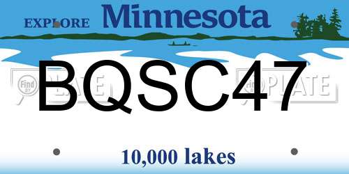 BQSC47 Minnesota License Plate