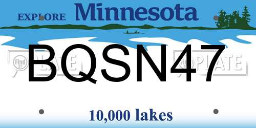 BQSN47 Minnesota License Plate