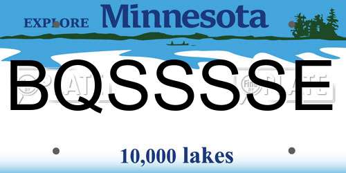 BQSSSSE Minnesota License Plate