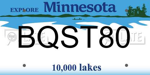 BQST80 Minnesota License Plate