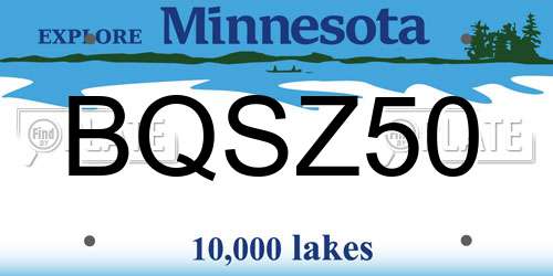 BQSZ50 Minnesota License Plate