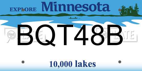 BQT48B Minnesota License Plate