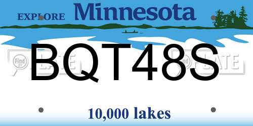 BQT48S Minnesota License Plate