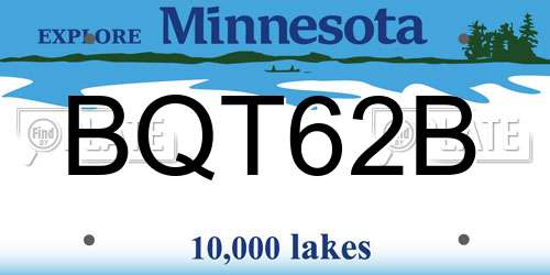 BQT62B Minnesota License Plate
