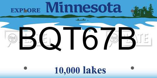 BQT67B Minnesota License Plate