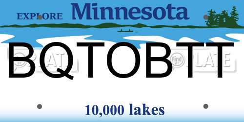 BQTOBTT Minnesota License Plate