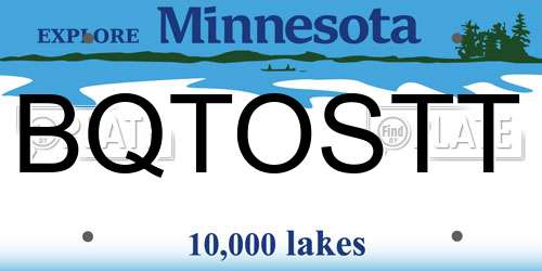 BQTOSTT Minnesota License Plate
