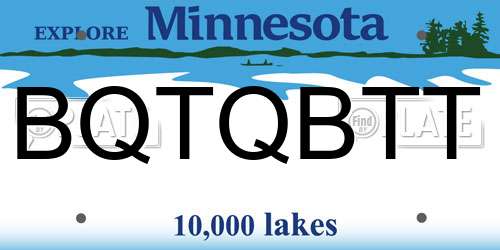BQTQBTT Minnesota License Plate