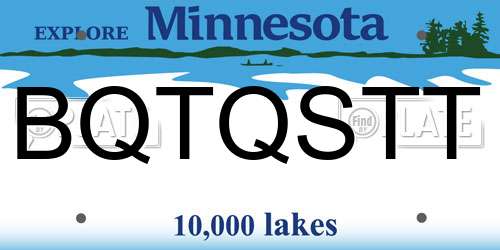 BQTQSTT Minnesota License Plate