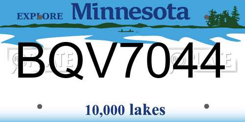 BQV7044 Minnesota License Plate