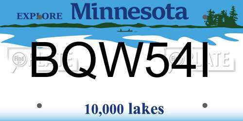 BQW54I Minnesota License Plate
