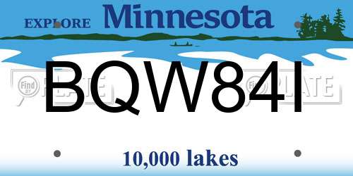 BQW84I Minnesota License Plate