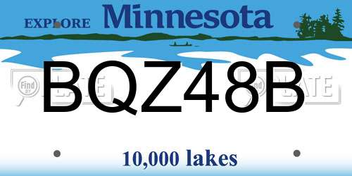 BQZ48B Minnesota License Plate