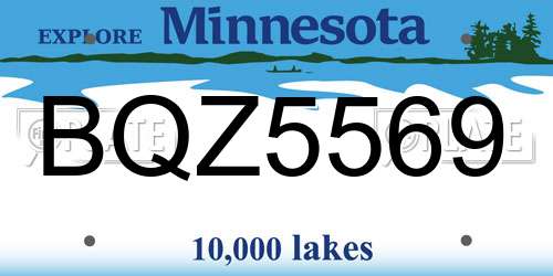 BQZ5569 Minnesota License Plate