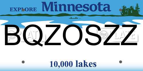 BQZOSZZ Minnesota License Plate