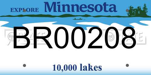 BR00208 Minnesota License Plate