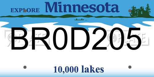 BR0D205 Minnesota License Plate